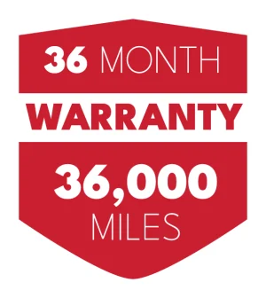 36 month 36,000 mile warranty badge